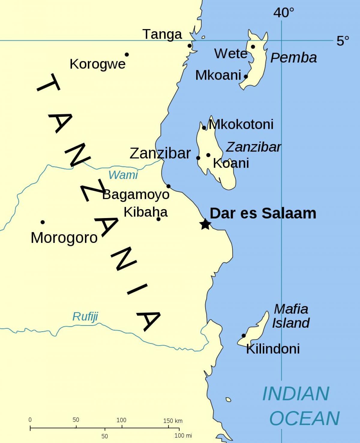 tanzania mga isla sa mapa