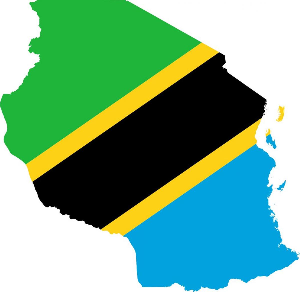Mapa ng tanzania bandila
