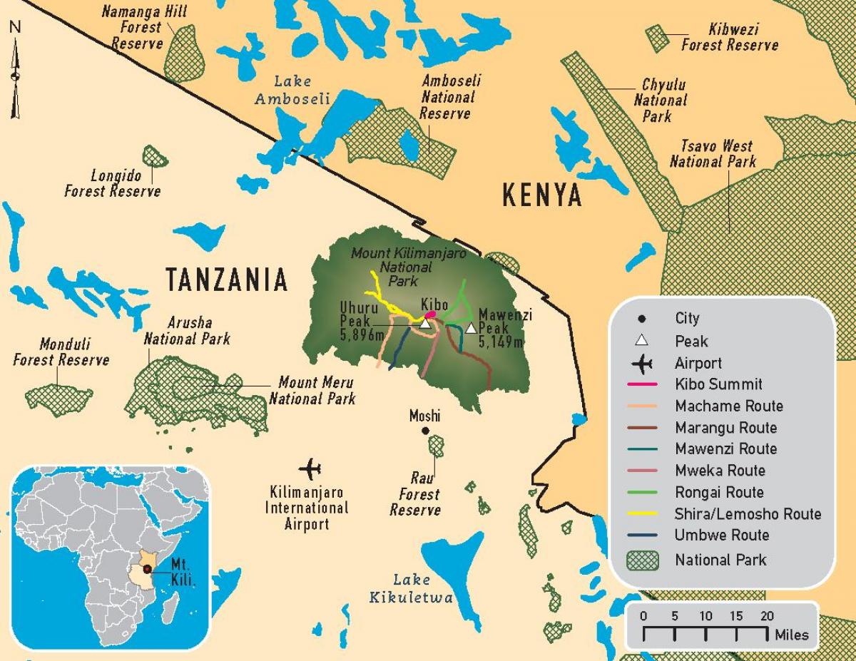 Mapa ng tanzania kilimanjaro