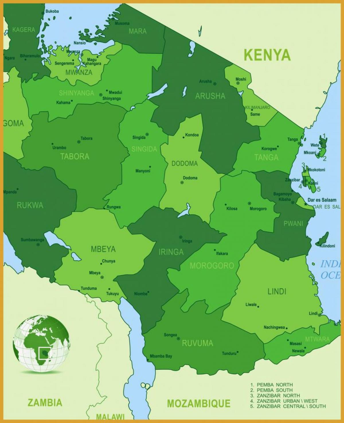 Mapa ng tanzania mga halaman