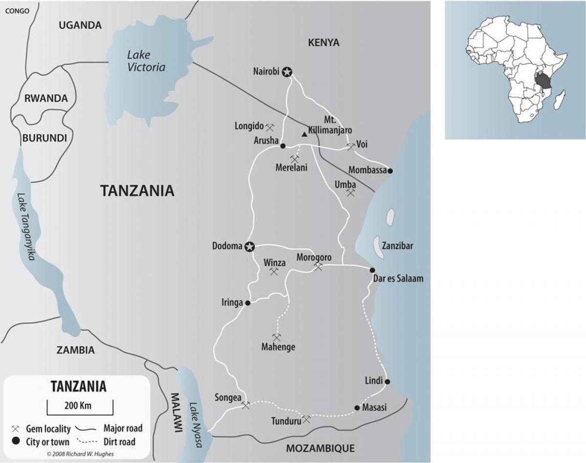 Mapa ng tanzania mga mina ng ginto