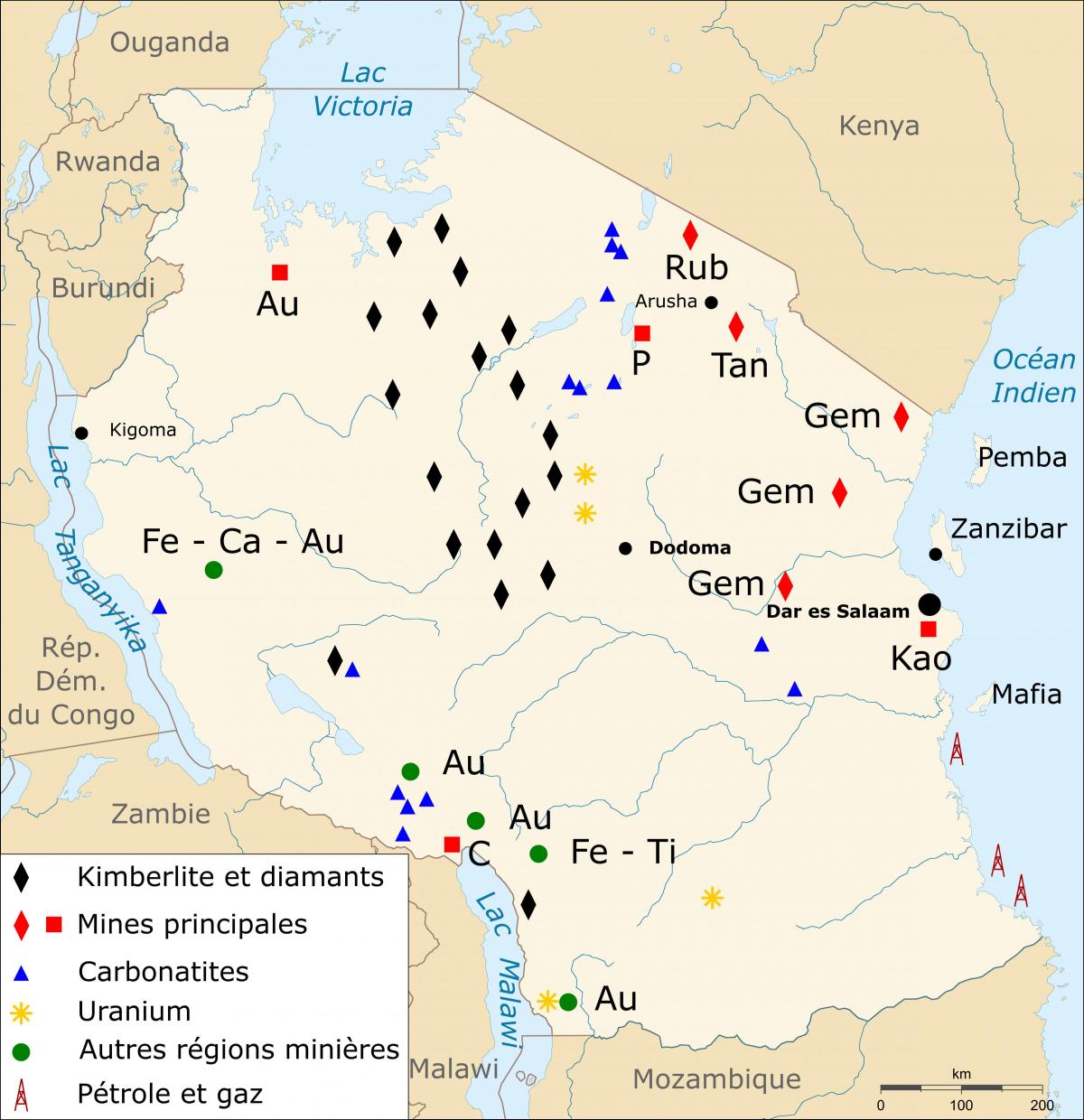 Mapa ng tanzania natural na mga mapagkukunan