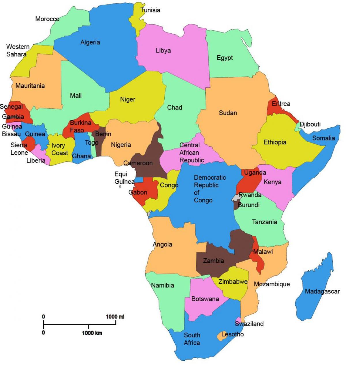 mapa ng africa pagpapakita ng tanzania