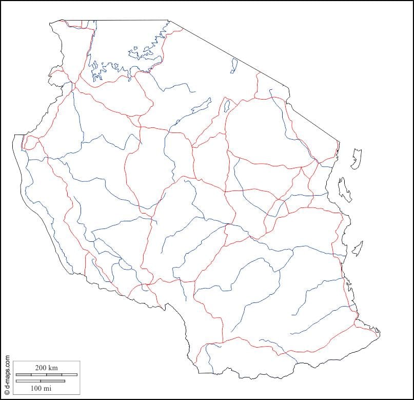 blangkong mapa ng tanzania