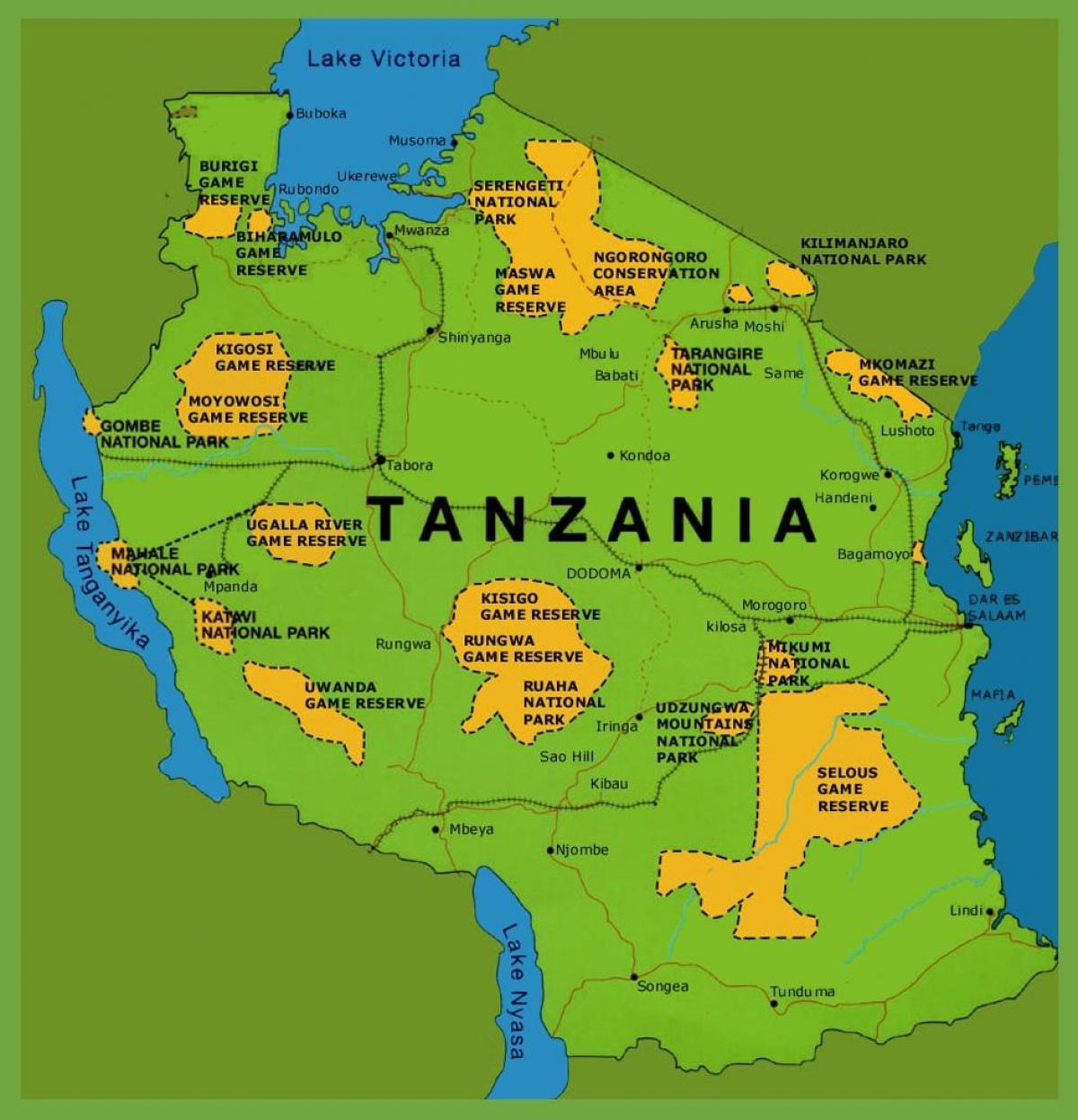 isang mapa ng tanzania