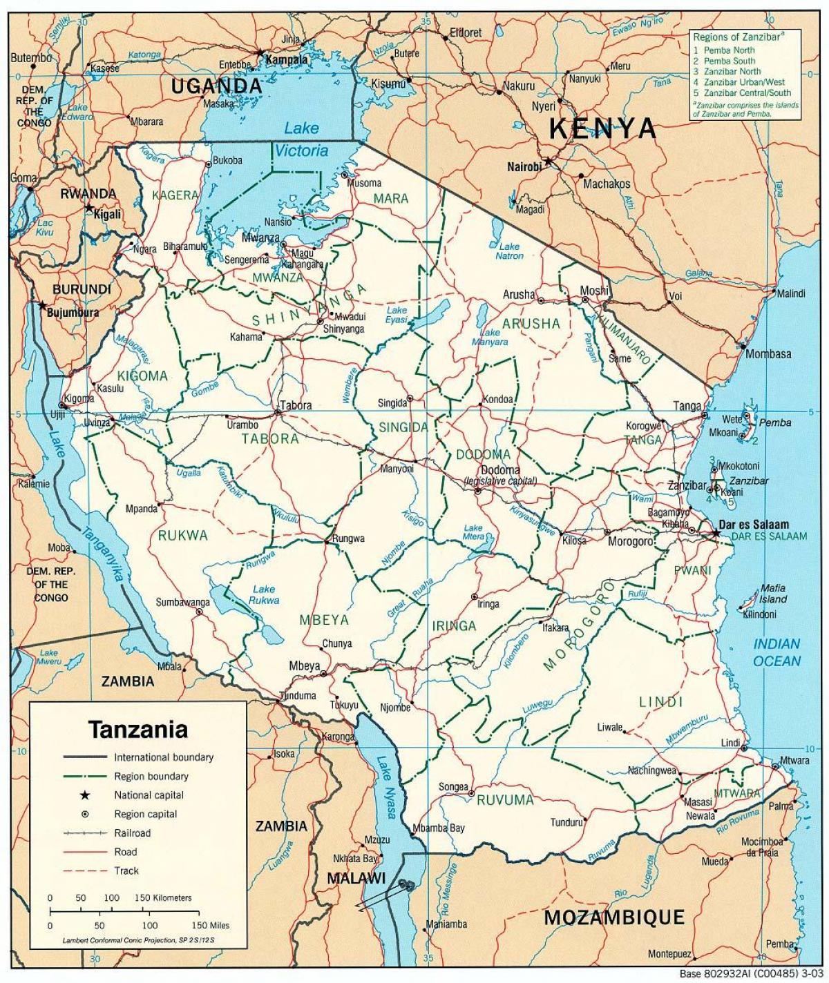 mapa ng tanzania sa mga lungsod