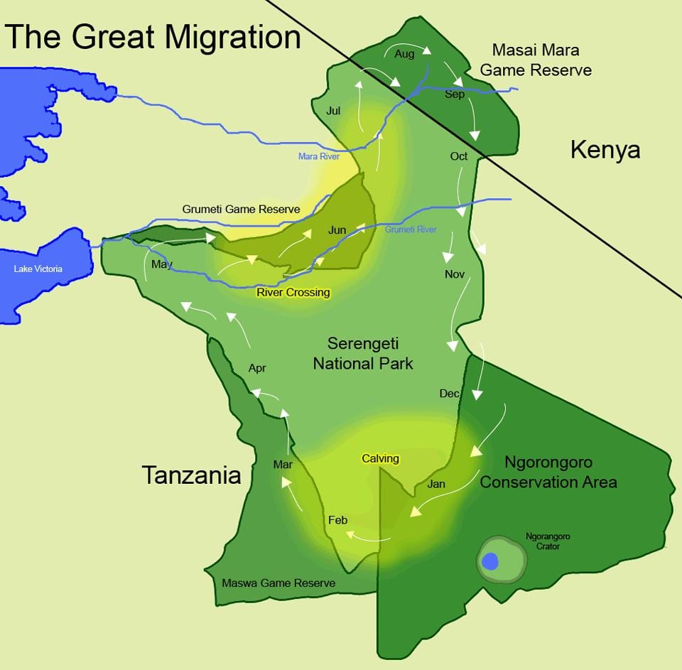 Mapa ng tanzania migration