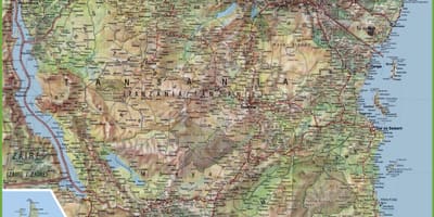 Mapa ng detalyadong tanzania