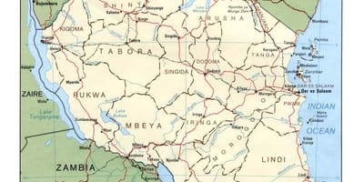 Mapa ng mga makasaysayang mga site sa tanzania