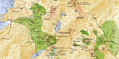 Mapa ng hilagang tanzania