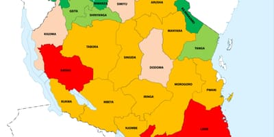 Tanzania populasyon density mapa