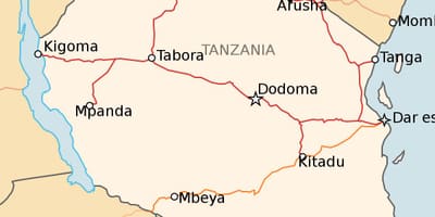 Mapa ng tanzania ng tren